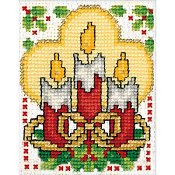 Design Works 596 Candles With Frame Counted Cross Stitch 2" x 3"